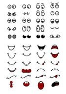 Cartoon Eyes Nose Mouth drawing
