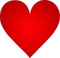 red heart on a black background for clipart