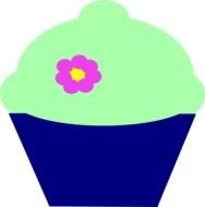 Cupcake Blue Flower At Clkercom Vector Online