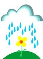 rain over a flower as a graphic illustration