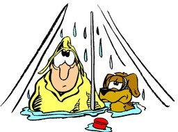 Clip Art of Camping at rain