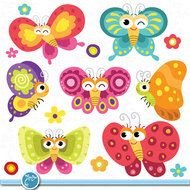 Butterflies Floral Colorfulbutterflies Design Element For