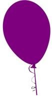 isolated purple balloon