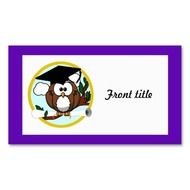 Cute Cartoon Graduation Owl With Cap Diploma Business Card From