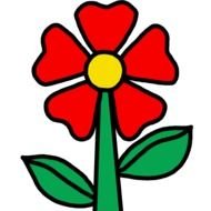 Red spring flower clipart