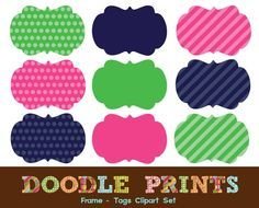 Digital Printable Scrapbooking Journal Tag Frames Clipar
