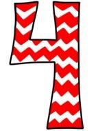 clipart of the red and white 4 number