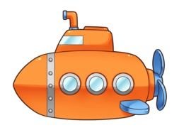 Free Orange Cartoon Submarine drawing