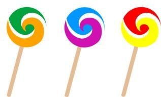 Clipart of Three Swirly Lollipops