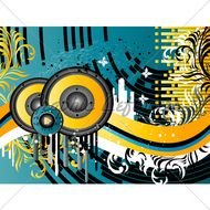 Vector Grunge Music Background With Columns And