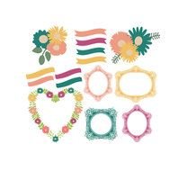 Digital Wedding Laurel Floral Wreath Border