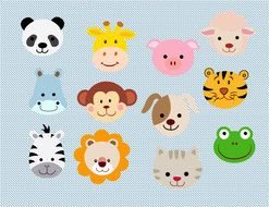 Animals Face Panda Pig Giraffe Sheep By Marimauvector