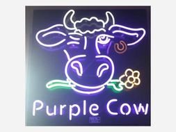 neon sign with a cow head