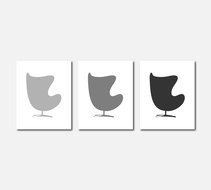 chairs of different colors on white leaves