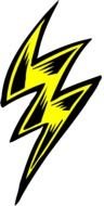 Lightning Bolt, black and yellow drawing