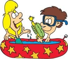 picture of a boy and a girl in the pool