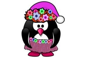 Penguin Wearing Christmas Hat Vector