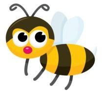 Colorful cartoon bee clipart