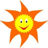 orange funny sun drawing