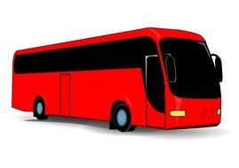 Red public bus clipart