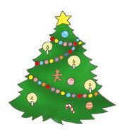 Shining Christmas tree clipart