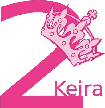 2nd Birthday Pink Tiara Keira Vector Online