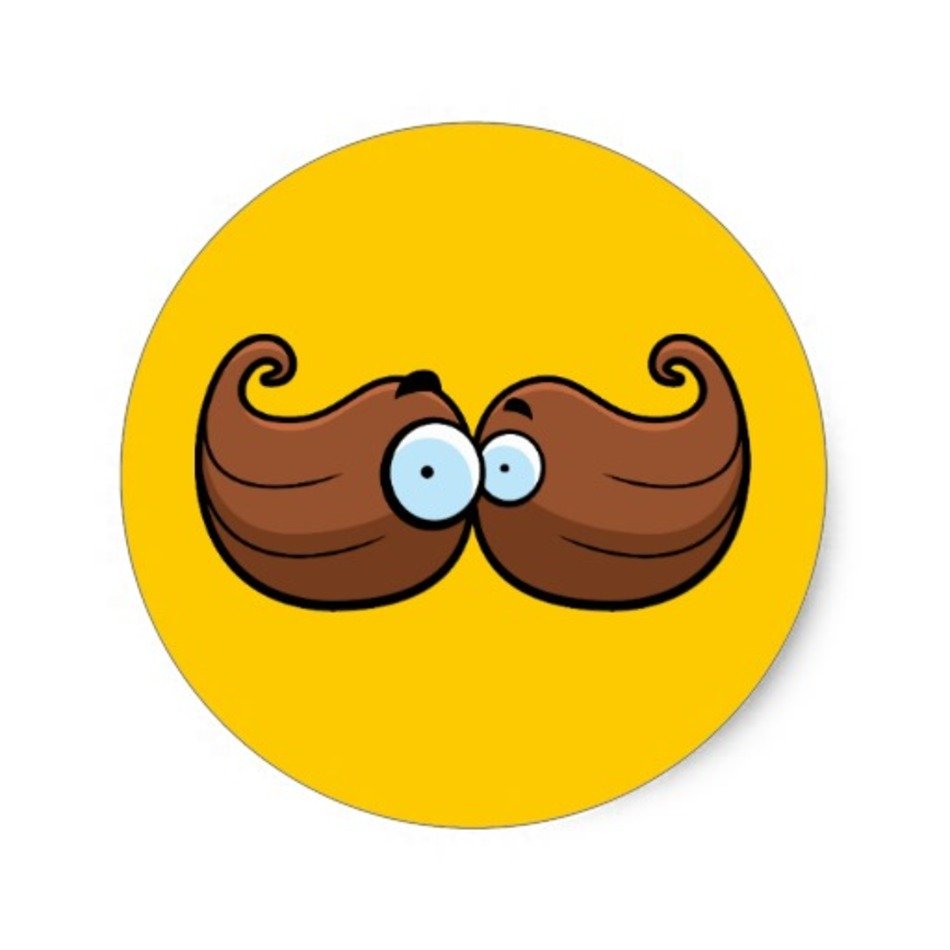 Cartoon Mustache Sticker