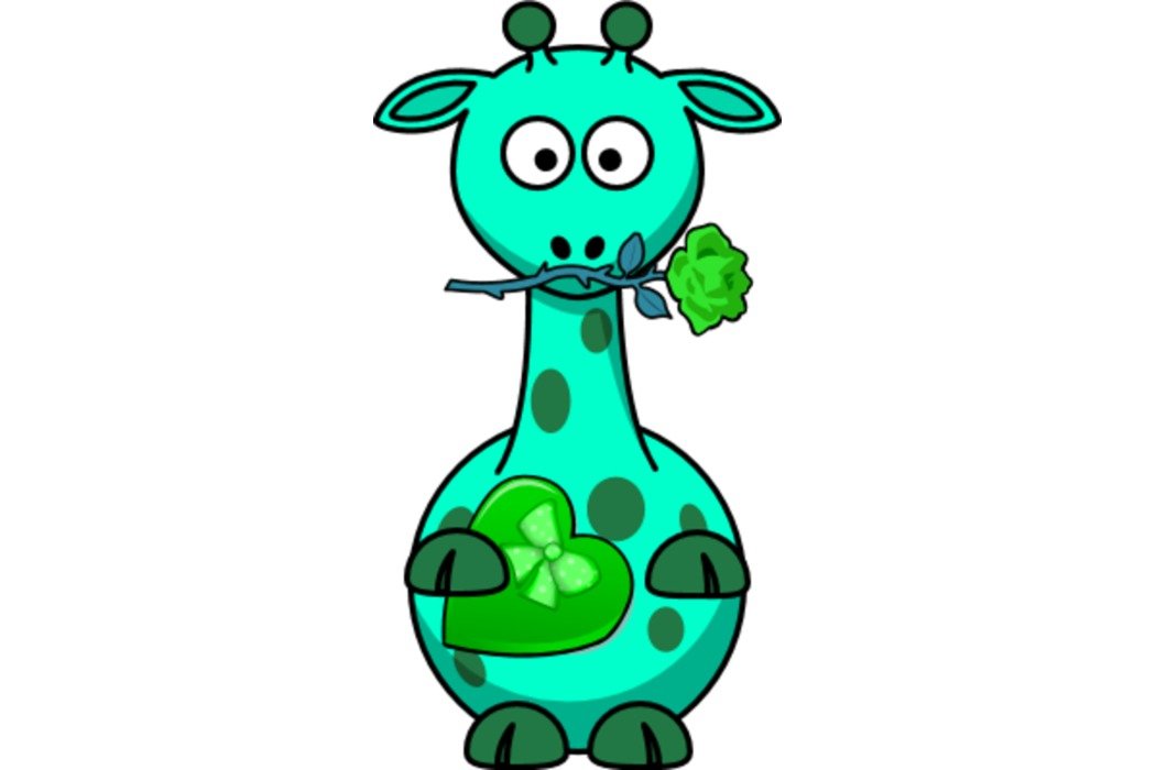 Giraffe Valentine Heart drawing