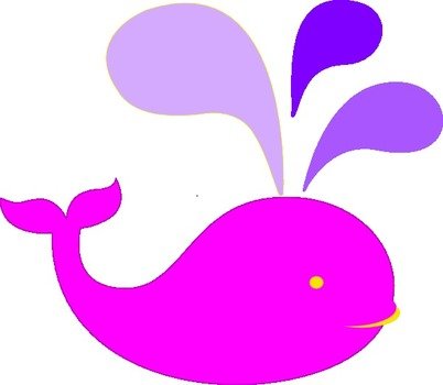 Pink Whale And Purple Water At Clkercom Vector
