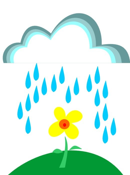 painted yellow flower in the rain