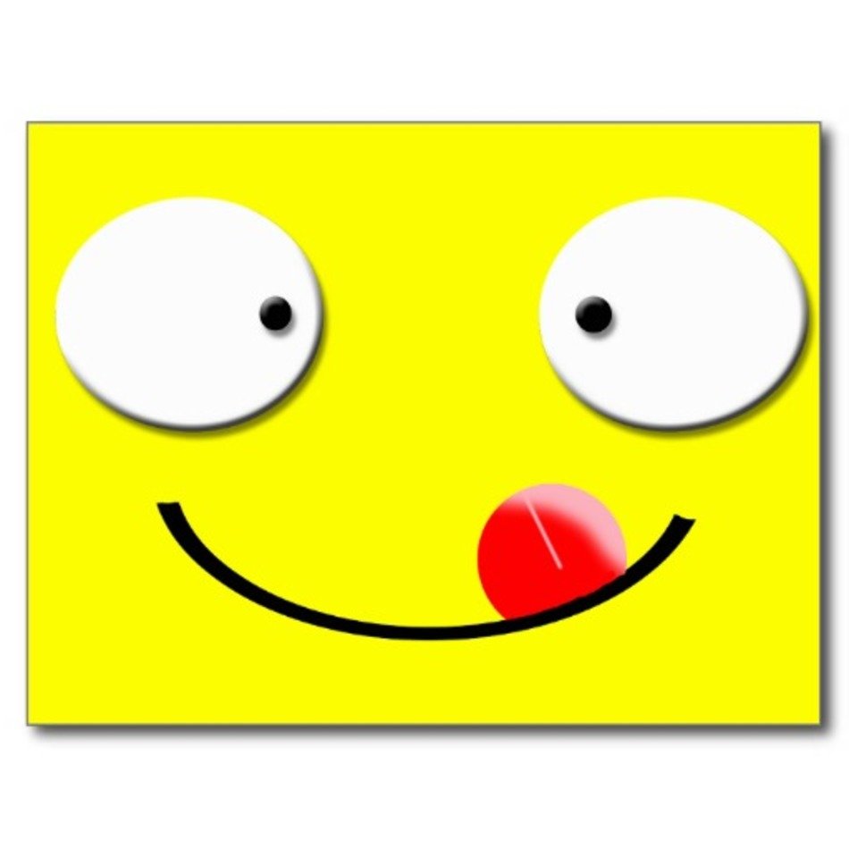 Yum Cartoon Smiley Face Postcard Zazzle
