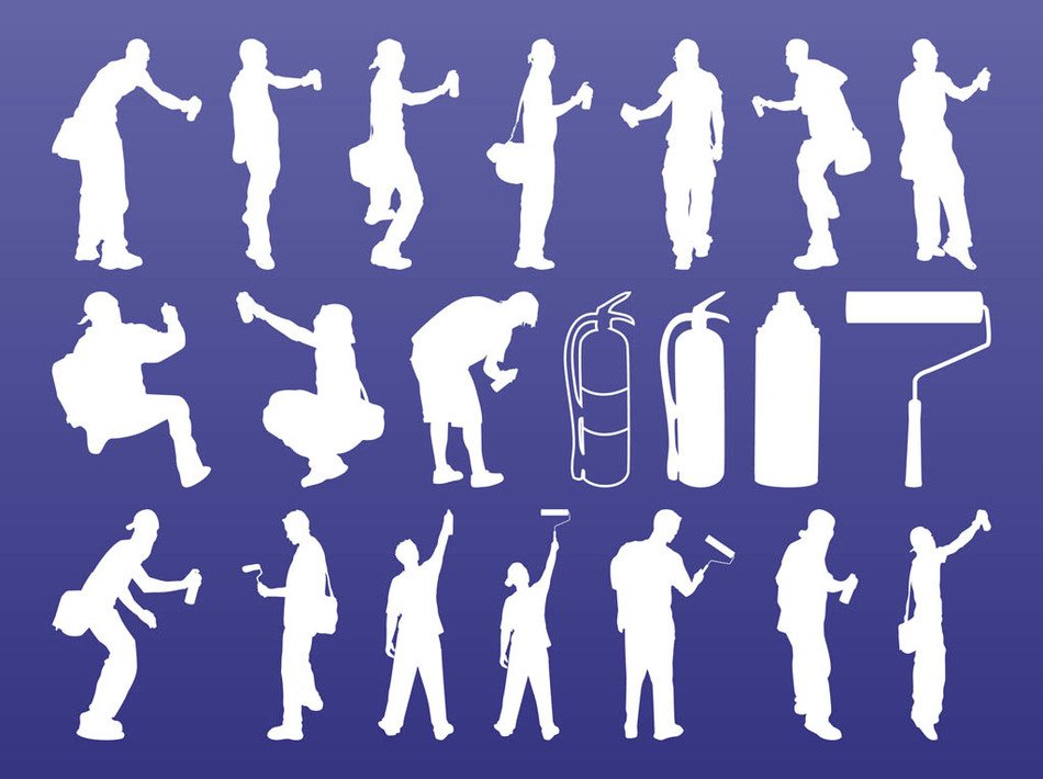 Graffiti Artists Silhouettes drawing