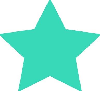 Half Turquoise Star At Clkercom Vector Online