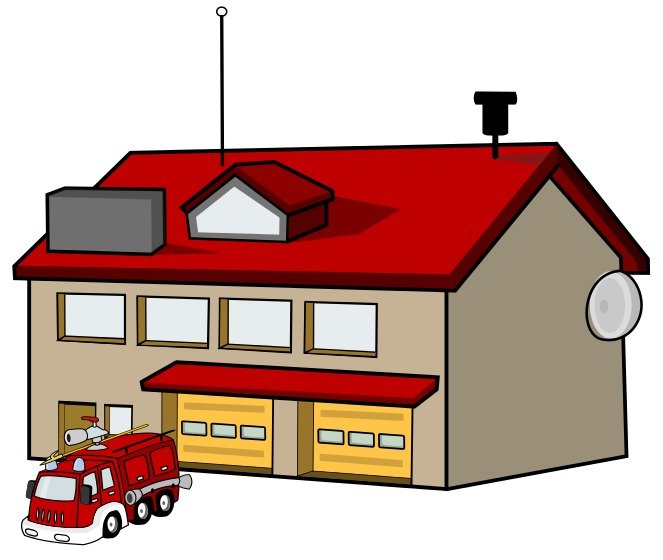 fire truck near the station