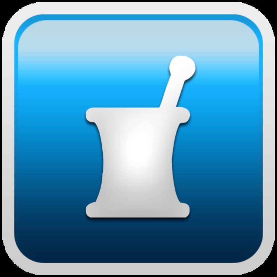 Mortar Pestle Long Blue Buttonclip Art Image
