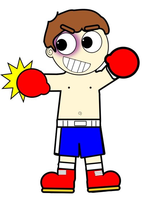 Boxing boy drawing