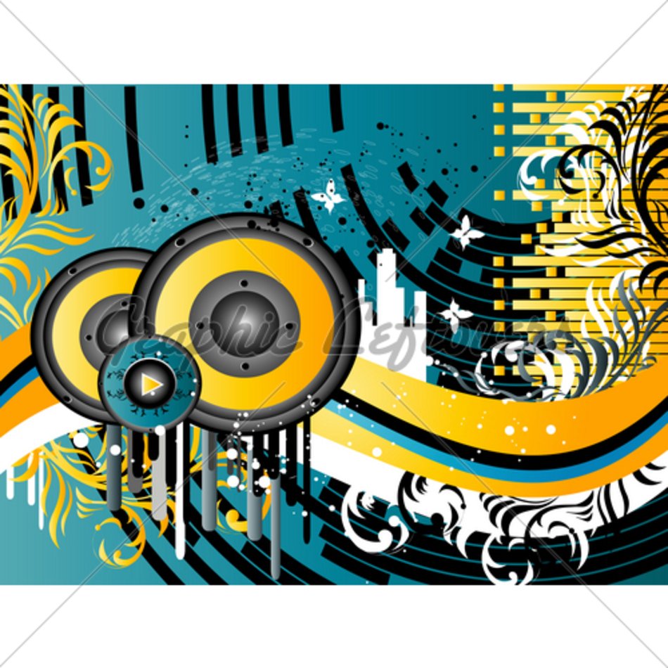 Vector Grunge Music Background With Columns And