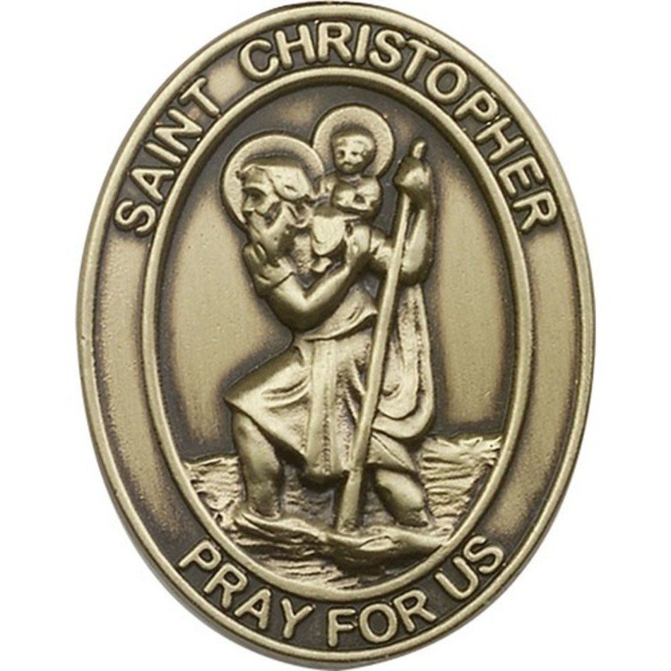 Antique Gold St Christopher Visor Clip The Catholic Company