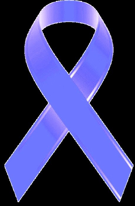 violet ribbon on the black background