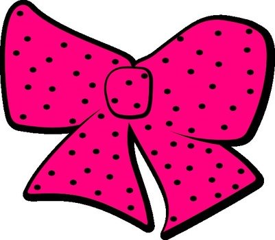 Pink Hair Bow With Black Dots At Clkercom Vector