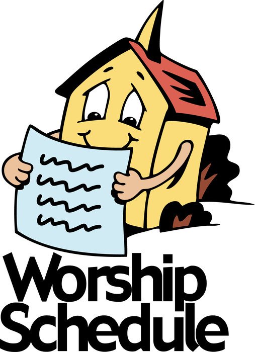 cartoon house with work schedule