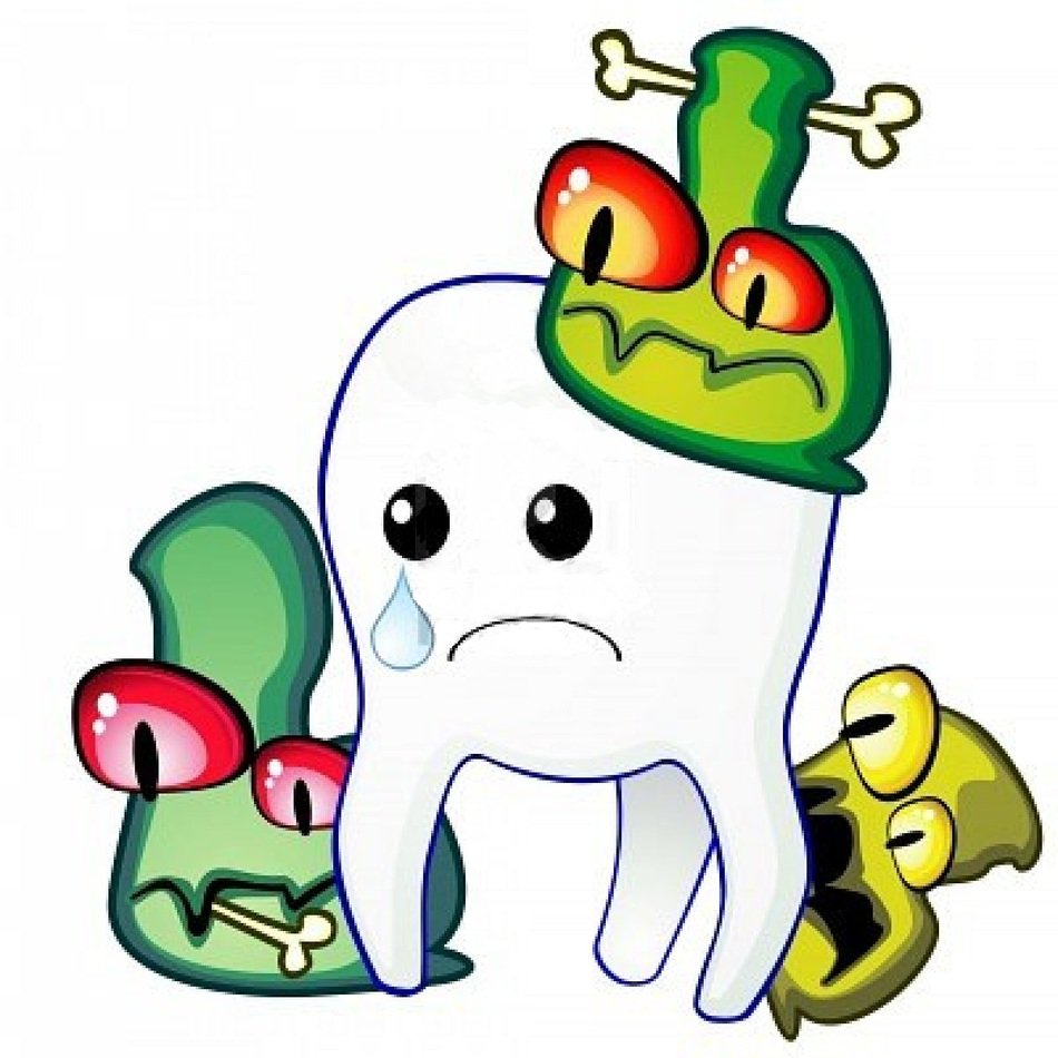 drawn germs on the tooth