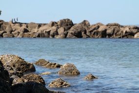 Rocks on beach of the ocean
