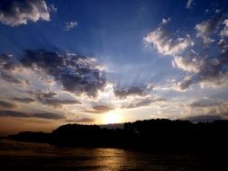 sunset water reflection sun romantic landscape