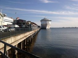 cruise liner in the port of Melbourne