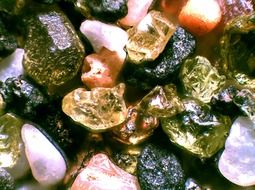 bright stones on the beach on a hawaiian island close up