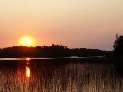 yellow sun on a pink sky during sunset