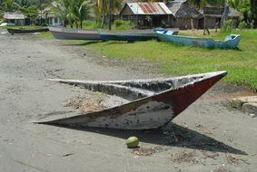 old boat on a beach