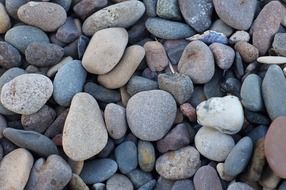 large pebbles on the beach