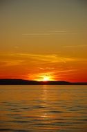 Panorama of the lake at sunset